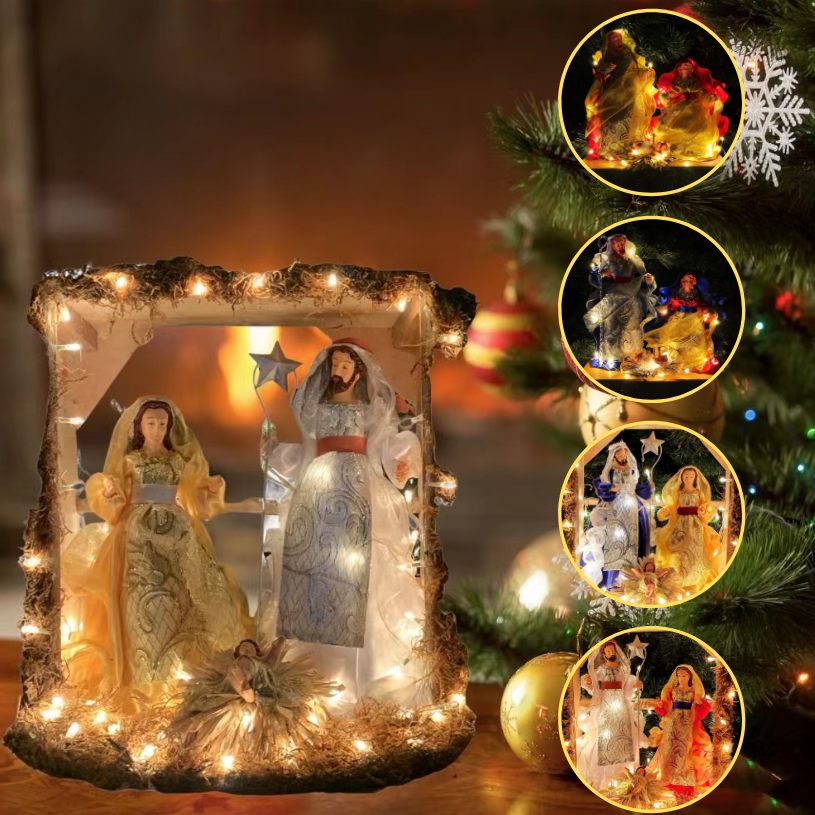 Christmas belen set,house w/ lights,xmas decorations belen nativity set