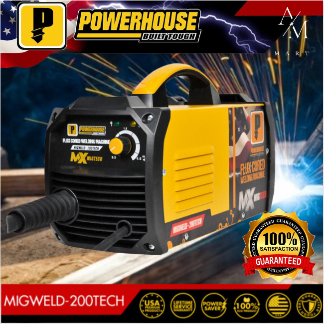 A&M POWERHOUSE MIELD200TECH Gasless MIG Weld Flux Cored Inverter