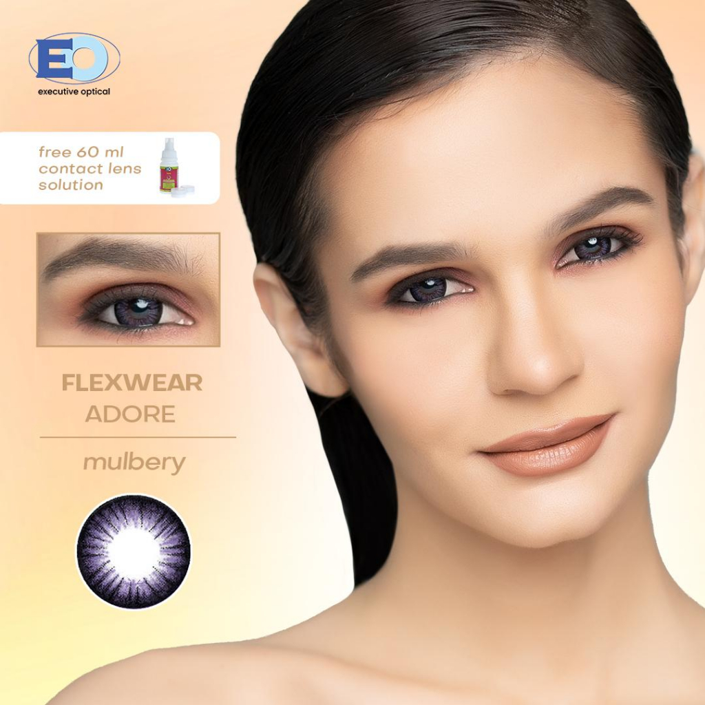 EO Flexwear Adore Mulberry Graded Purple Contact Lenses with Solution Set (12 months) Shopee