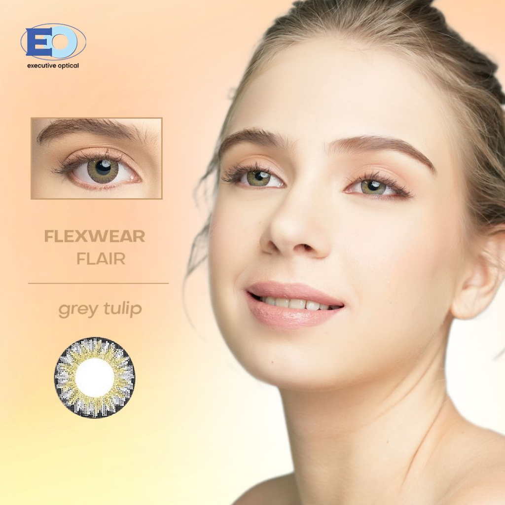 EO Flexwear Flair Colored Graded Contact Lens - Grey Tulip (1 Month ...