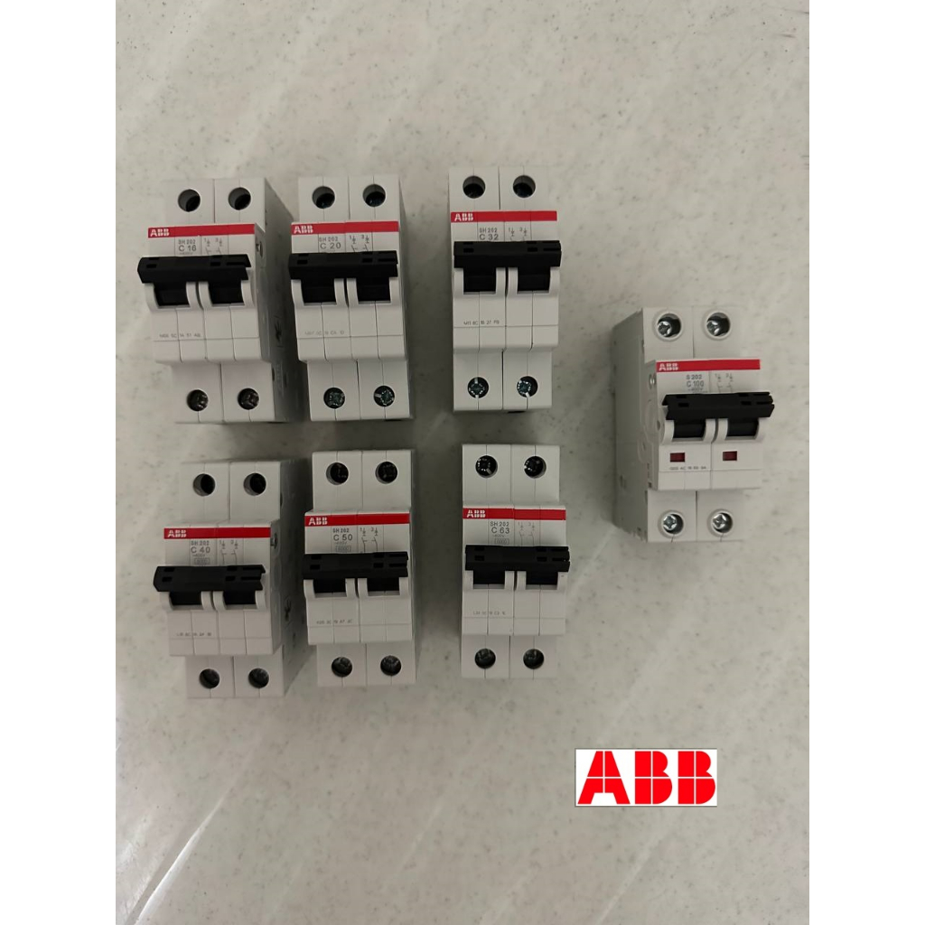 ABB MINIATURE CIRCUIT BREAKER SH200 1663A 2POLE (SINGLE PHASE) CCURVE