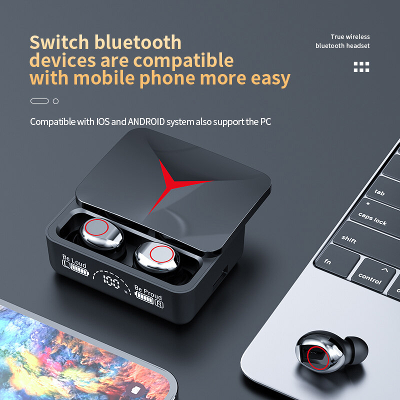 M90 Pro TWS Earbuds - Bluetooth 5.2, Touch Control, LED Display, 9D HiFi Sound Quality