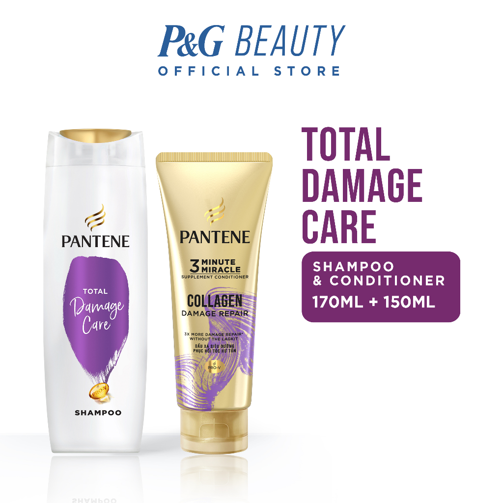 Pantene Value Pack Total Damage Care Shampoo (170mL) + 3-MM TDC ...