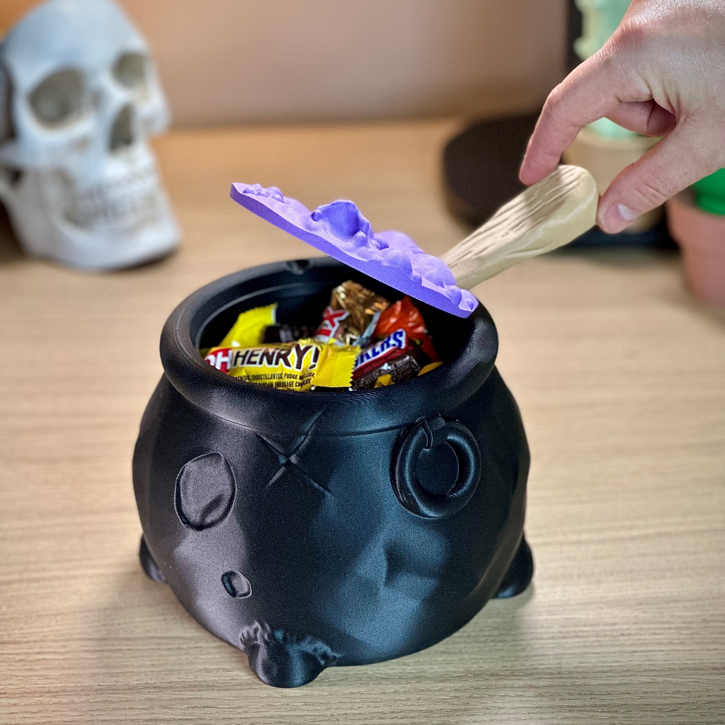 Halloween Cauldron Candy Bucket Desk Storage Box / Container Shopee