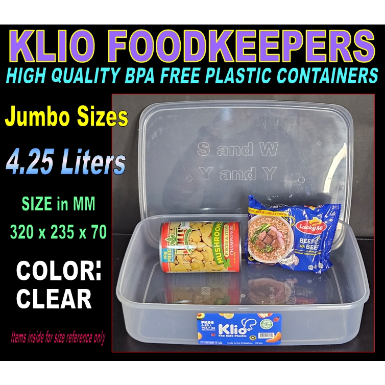 KLIO Jumbo Rectangular Containers, Food Storage, All-around use ...