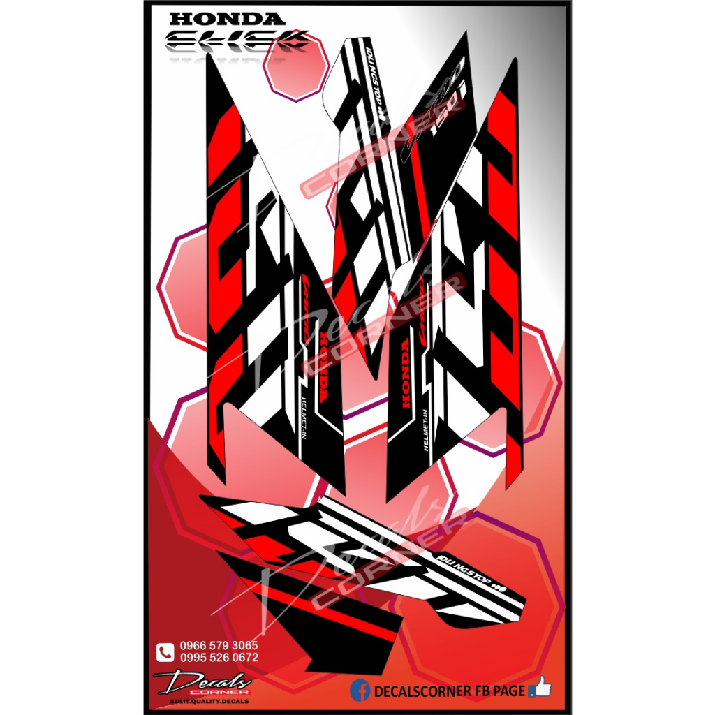 Honda Click V1 Stock design Sticker | Shopee Philippines