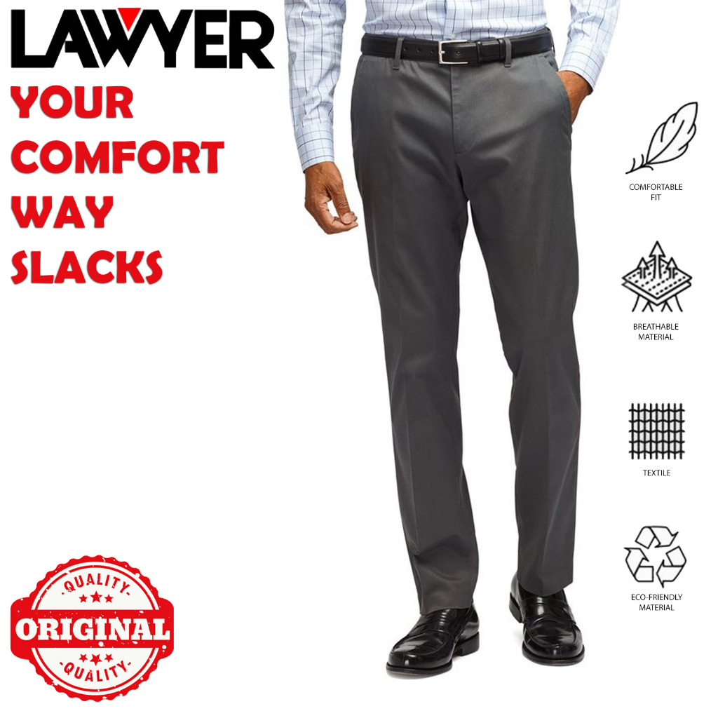 CHARCOAL LAWYER SLACKS 100% PREMIUM QUALITY SLACKS | Shopee Philippines