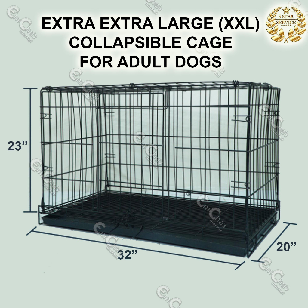 JTC EXTRA EXTRA LARGE (XXL) Collapsible Dog Cage with Poop Tray for