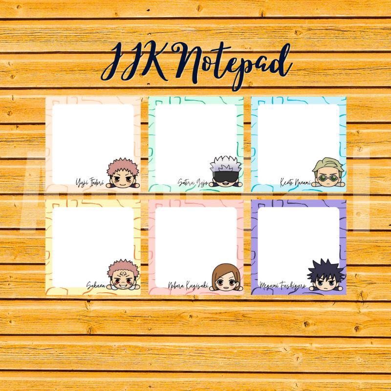 JUJUTSU KAISEN Inspired (3.5x3.5) NOTEPAD | NOBARA SATURO GOJO NANAMI ...