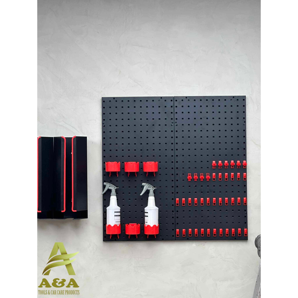 Wall Control Kit Pannello Forato Portautensili Rosso 3 Pannelli 81x40,6cm Con Accessori