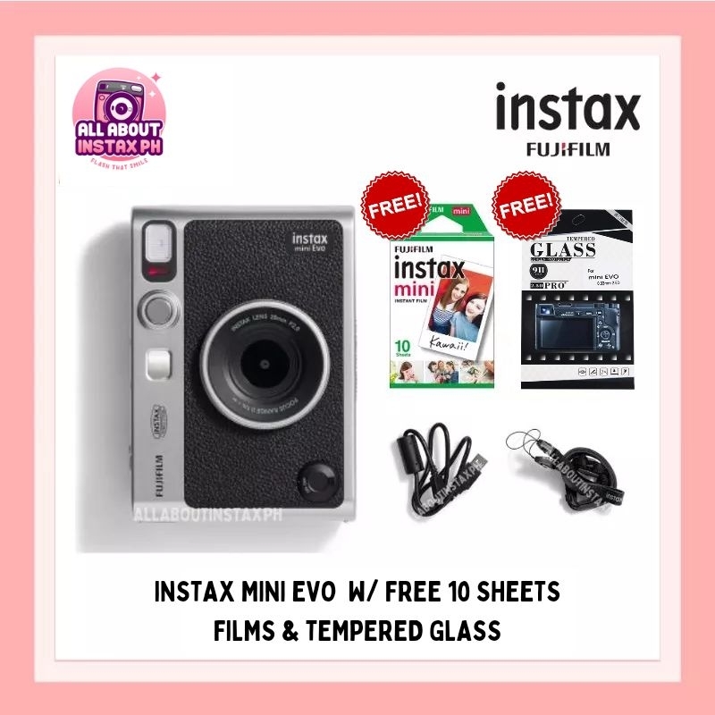 Instax Mini Evo with free 10s instax mini film & screen protector TYPE