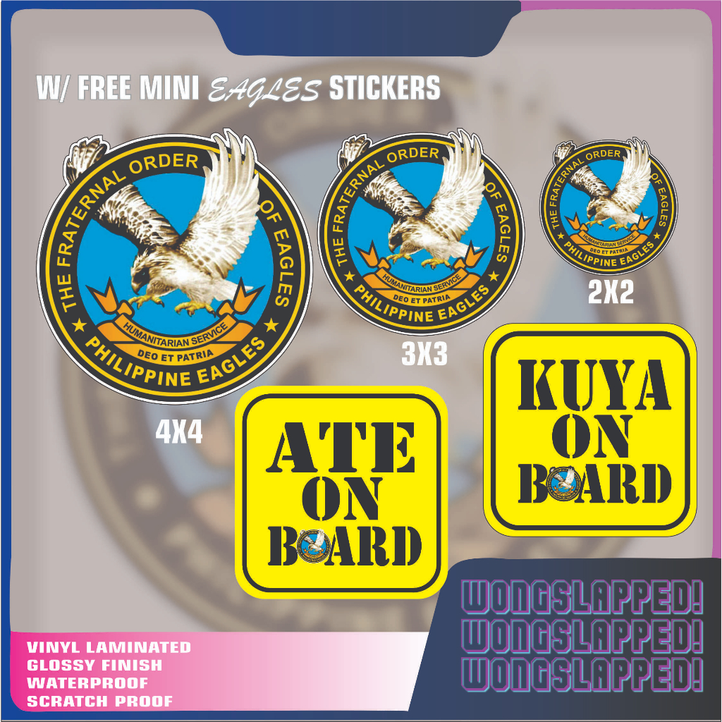 TFOEPHILIPPINE EAGLES VINYL LAMINATED STICKERS HOLOGRAM OR GLOSSY