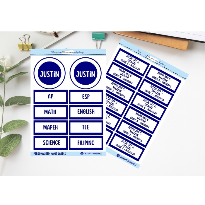 Personalized Waterproof Name Stickers and Labels for Notebooks, Books ...