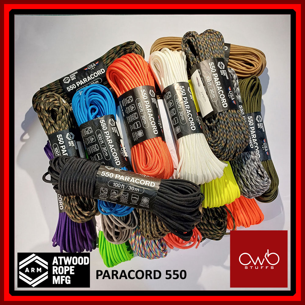 Atwood 100' Paracord Hank – Black : Tactical Paracords :  Sports & Outdoors