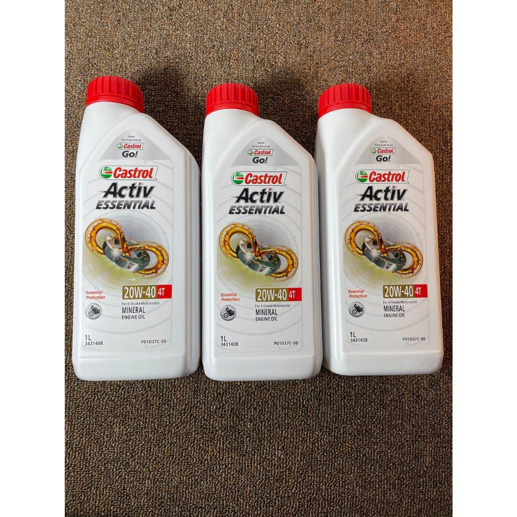 CASTROL ACTIV ESSENTIAL 20W-40 4T FOR 4 STROKE MOTORCYCLE 1L | Shopee ...
