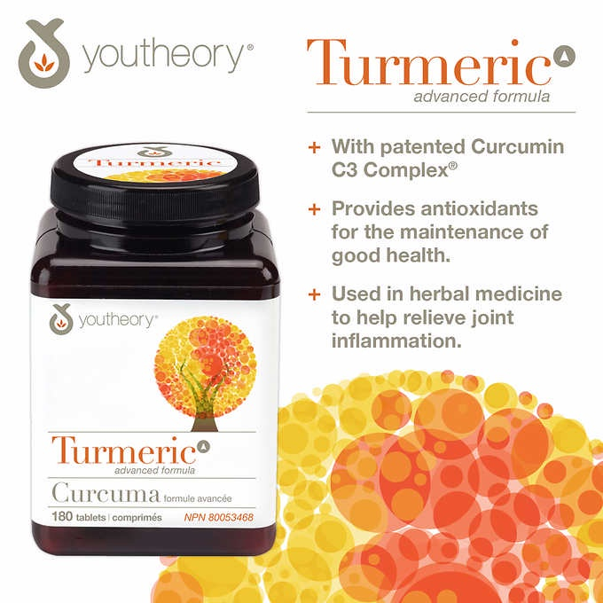 YOUTHEORY TURMERIC EXTRA STRENGTH FORMULA 180 CAPSULES Youtheory
