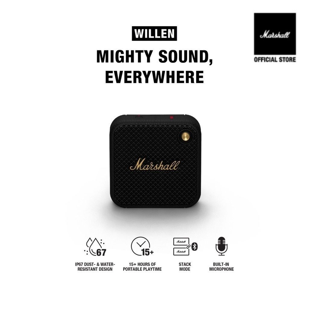 Marshall Willen Portable Bluetooth Speaker (5 Year Warranty) | Shopee ...