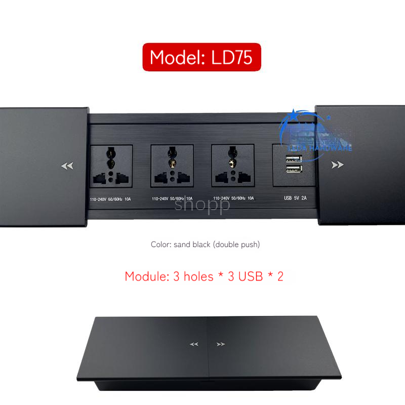 Office Conference Table Multimedia Embedded Universal Jack Socket with