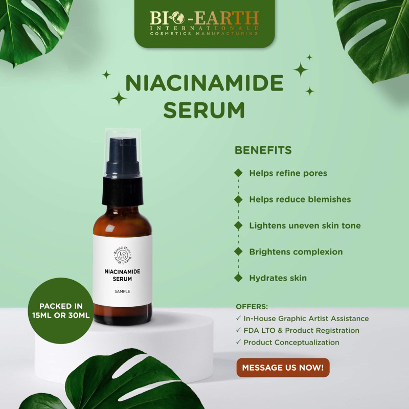 NIACINAMIDE SERUM SAMPLE by BioEarth Internationale Cosmetics Manufacturing Shopee Philippines
