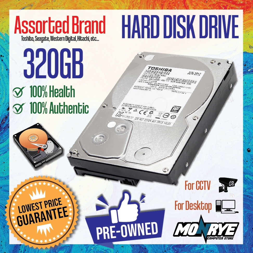 HDD - 100% HEALTH -500GB / 160GB - ASSORTED BRANDS - FOR DESKTOP/CCTV ...