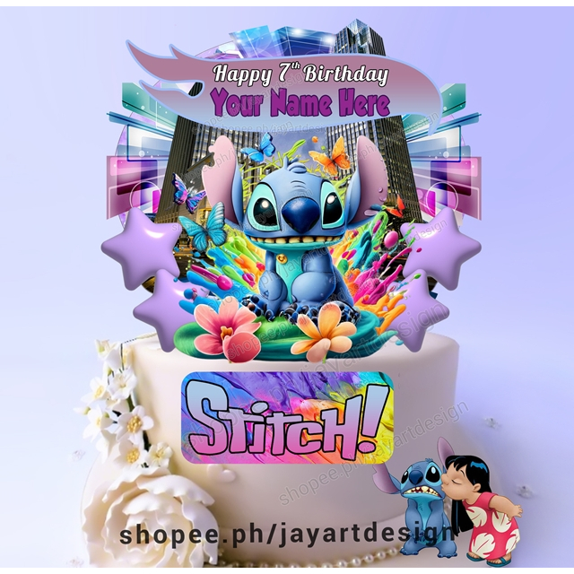 Stitch Cake Topper | Cute Stitch Cake Topper | Stitch Personalised Birthday  | Stitch Party | Stitch Decor | Stitch Birthday | Stitch Cake