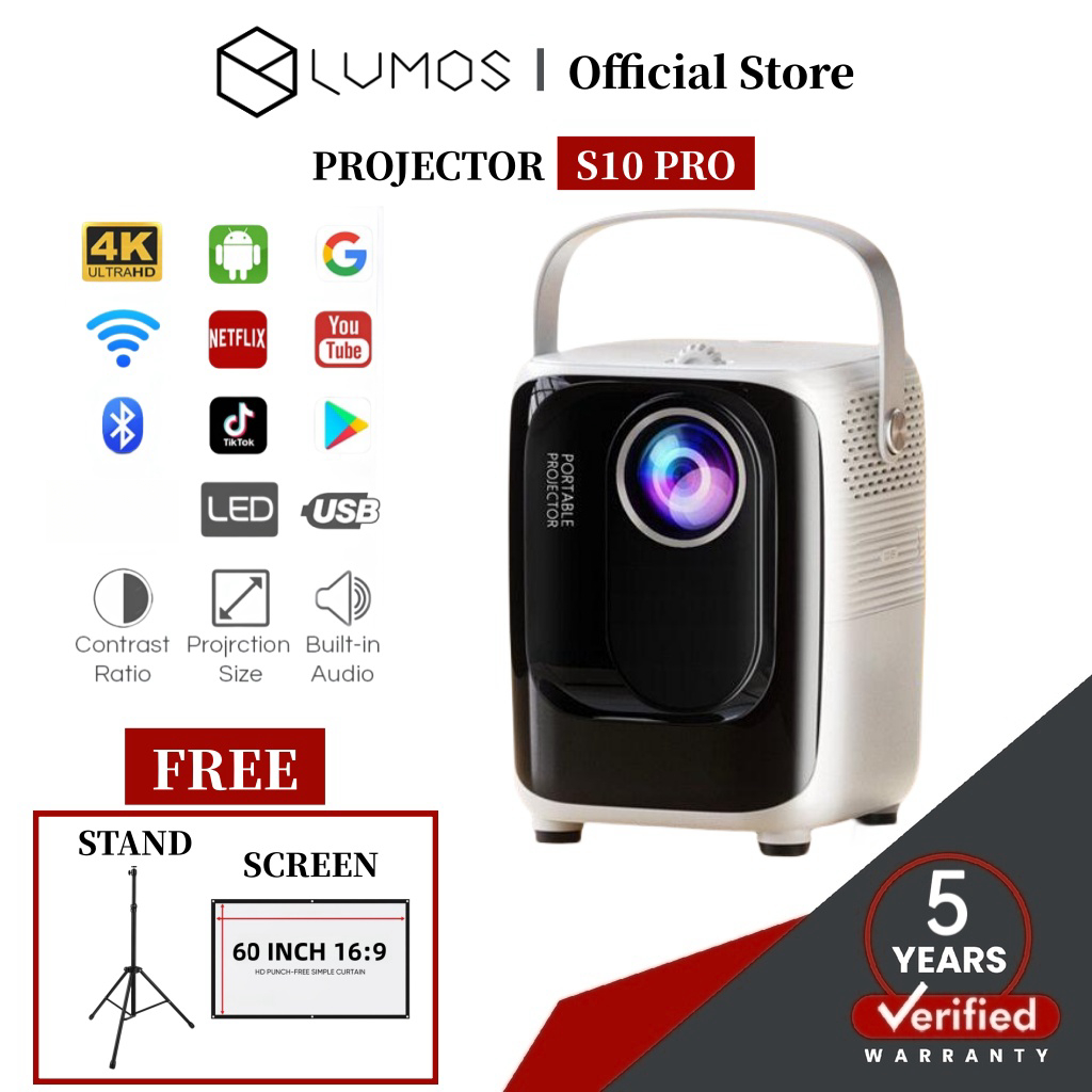 Projector K11 PRO /S10 PRO Smart 4K UHD LED Projector OS Android WiFi