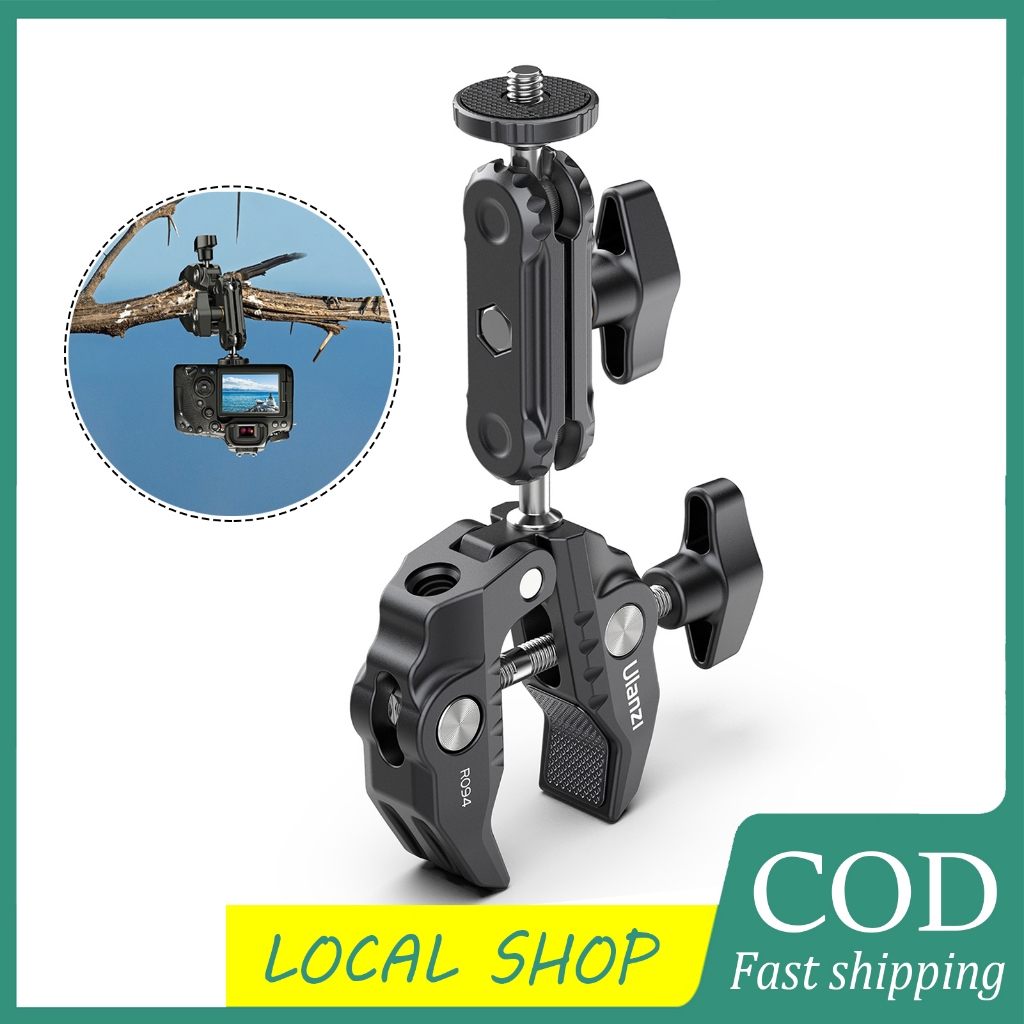 Multifunctional Clamp Ball Mount Clamp Bearing 1.5kg Dual Head 360