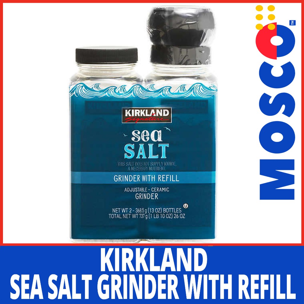 Kirkland Signature Sea Salt, Grinder with Refill, 13 oz, 2 ct