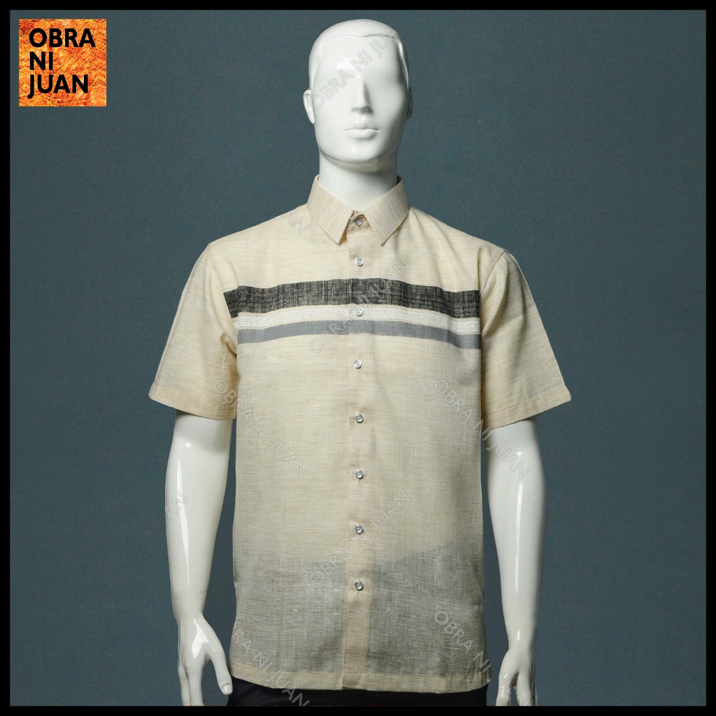 Obra ni Juan Inno fit (Regular Fit) Polo Barong With Print -Natural ...