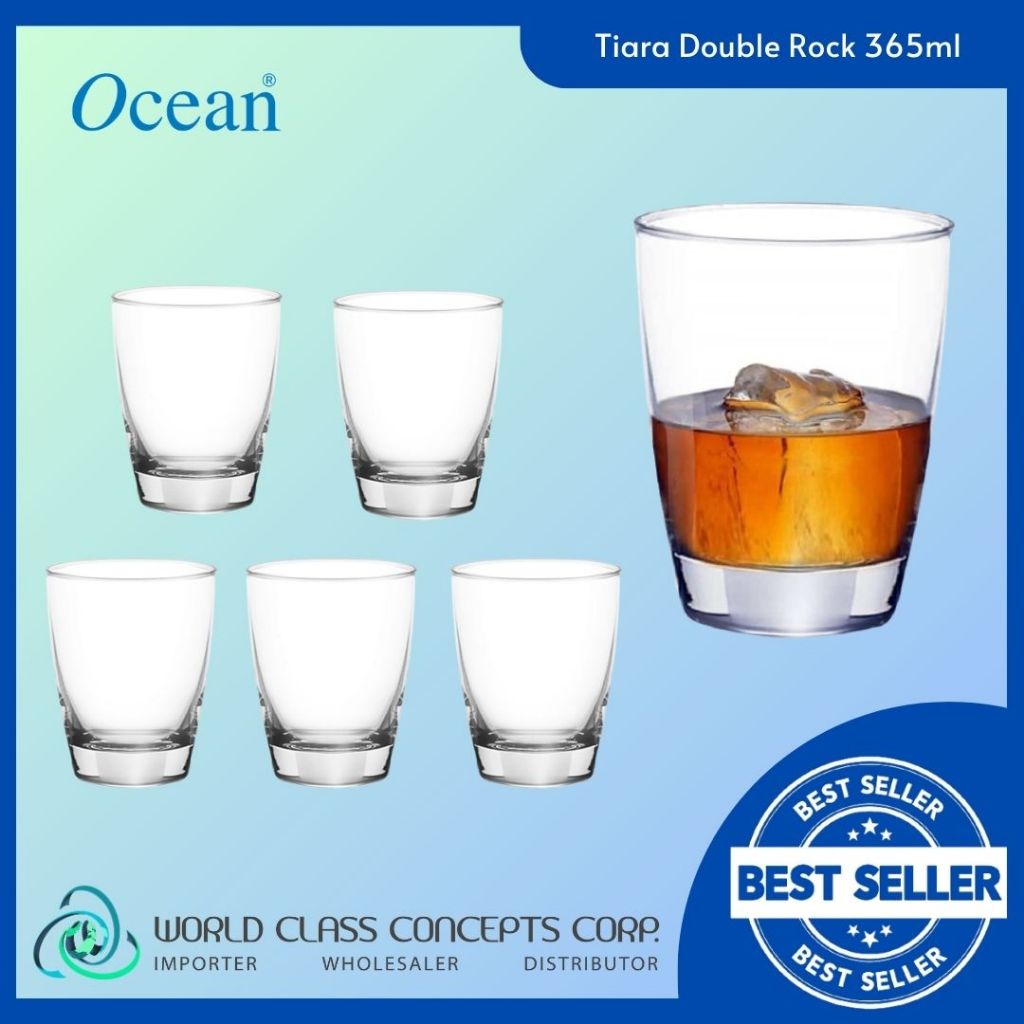 Ocean Glassware Tiara Double Rock Glass Water / Juice Clear Drinking ...