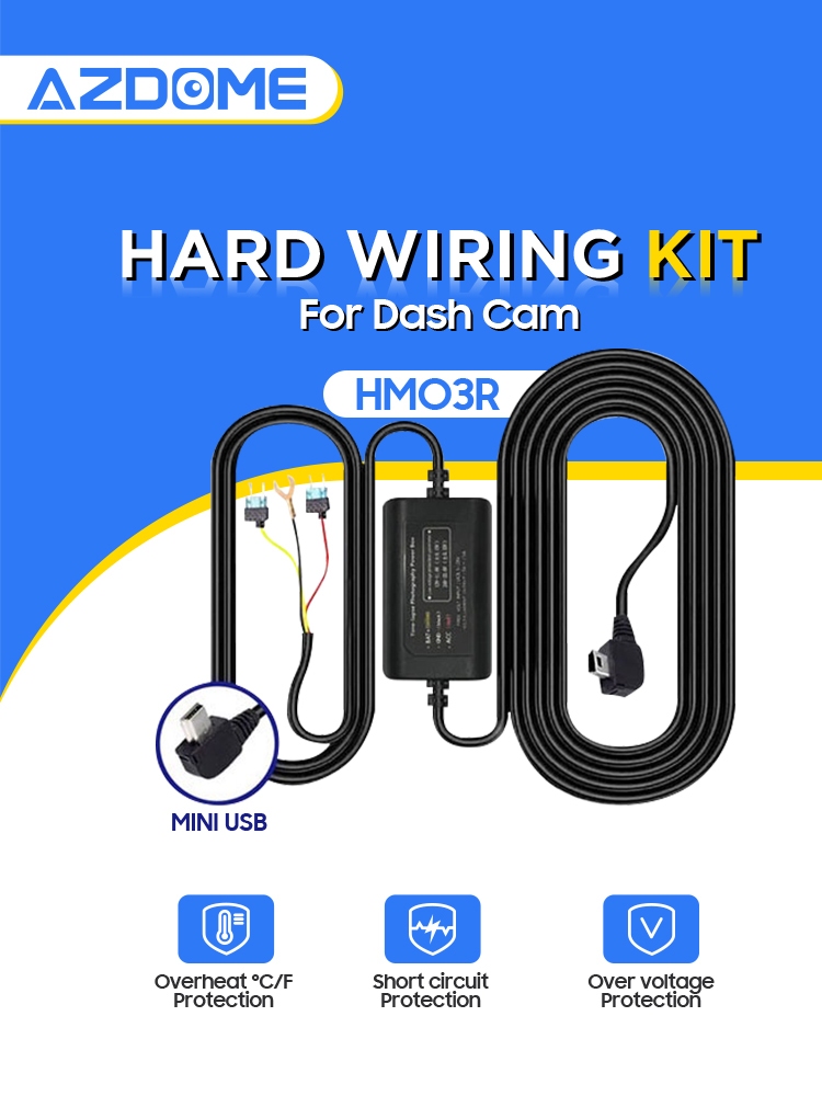 Azdome HM03R Hard Wiring Kit Dash Cam Auto Low Voltage Protection Car