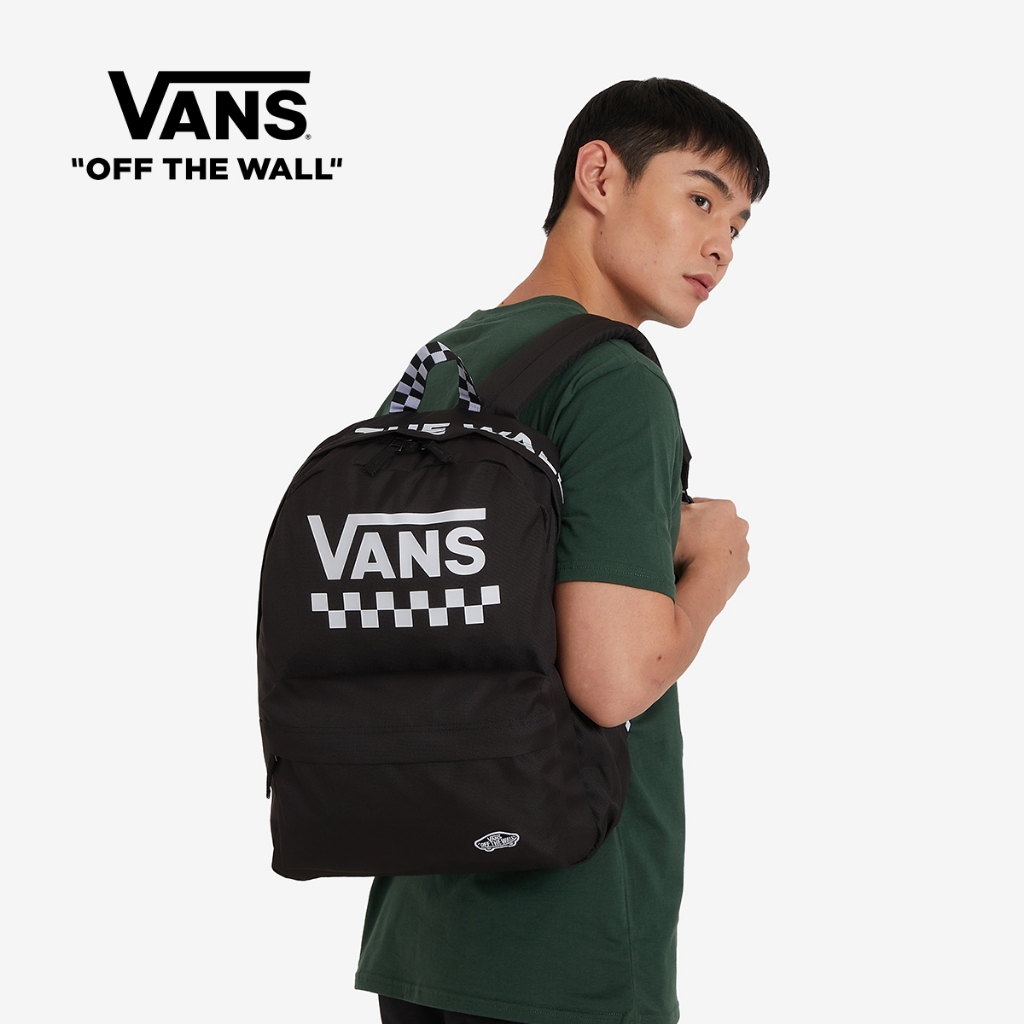 Vans realm black backpack hot sale