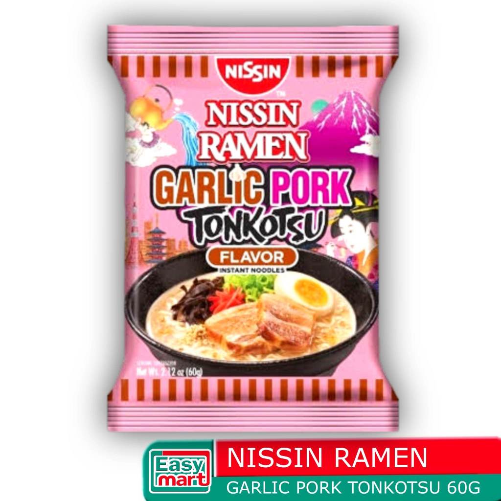 Easy.Mart Nissin Instant Ramen Garlic Pork Tonkotsu 60g Noodles