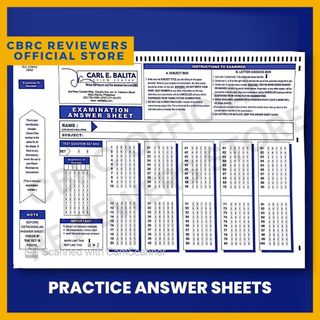 5 Pieces CBRC Examination Answer SCANTRON Sheets (Folded) | Shopee ...