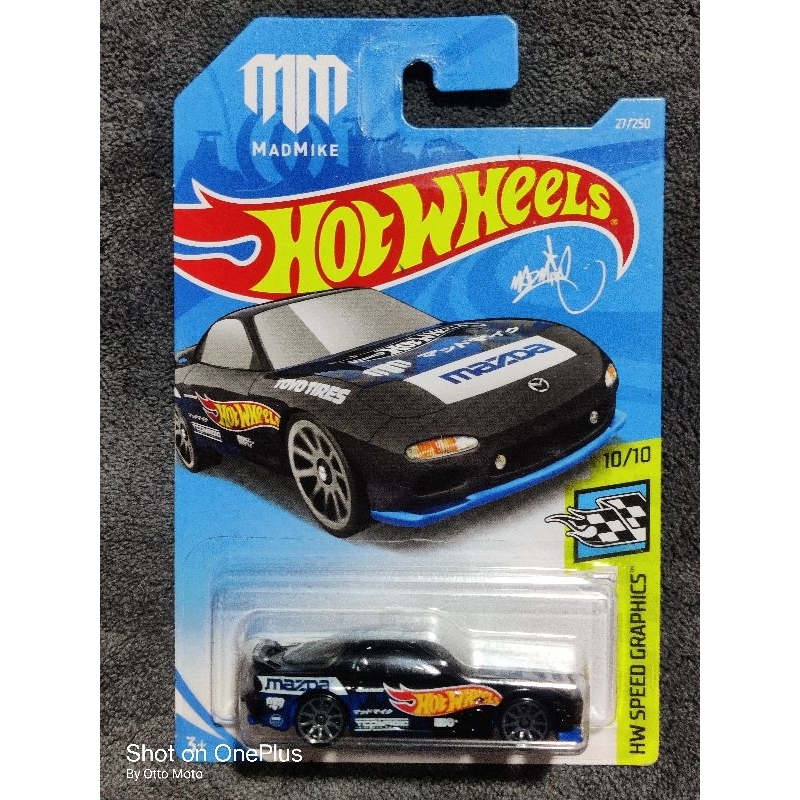 Hot Wheels HW Speed Graphics Mad Mike Mazda RX7 Black | Shopee Philippines