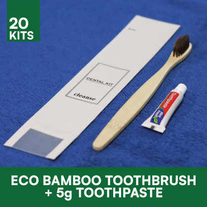 20 PACKS ECO BAMBOO HOTEL DENTAL KIT (BAMBOO TOOTHBRUSH WITH 5G ...