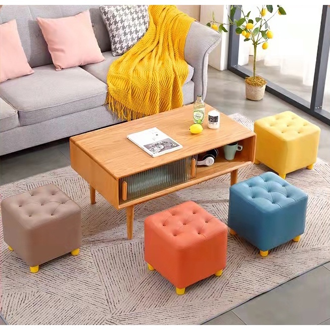 Square sofa stool mini stool 25*31*31cm living room bedroom bedroom ...