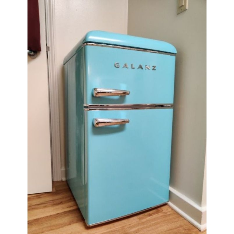3.1 cu. ft. Retro Mini Fridge with Dual Door True Freezer in Blue