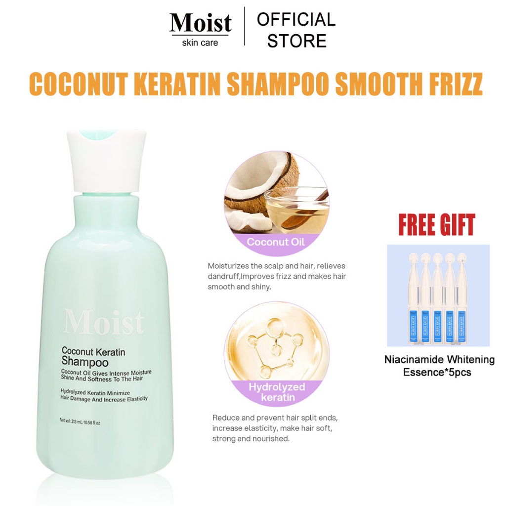 moist coconut keratin shampoo hydrolyzed keratin minimize 313ml