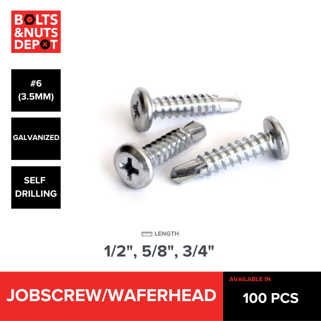 100 PCS JOBSCREW/WAFERHEAD/PAN HEAD SCREW (HIGH QUALITY SCREWS ...