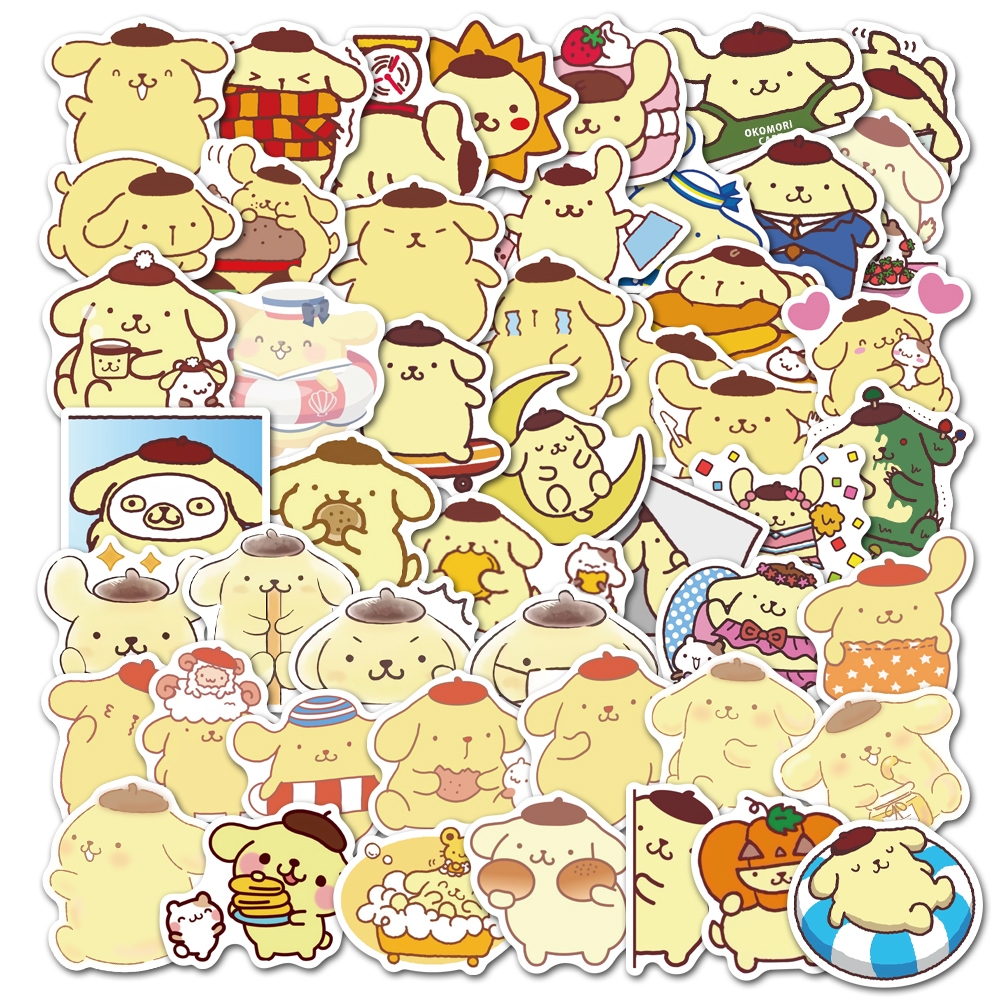 50pcs Pom Pom Purin Series Kawaii Sanrio Character Stickers Anime ...