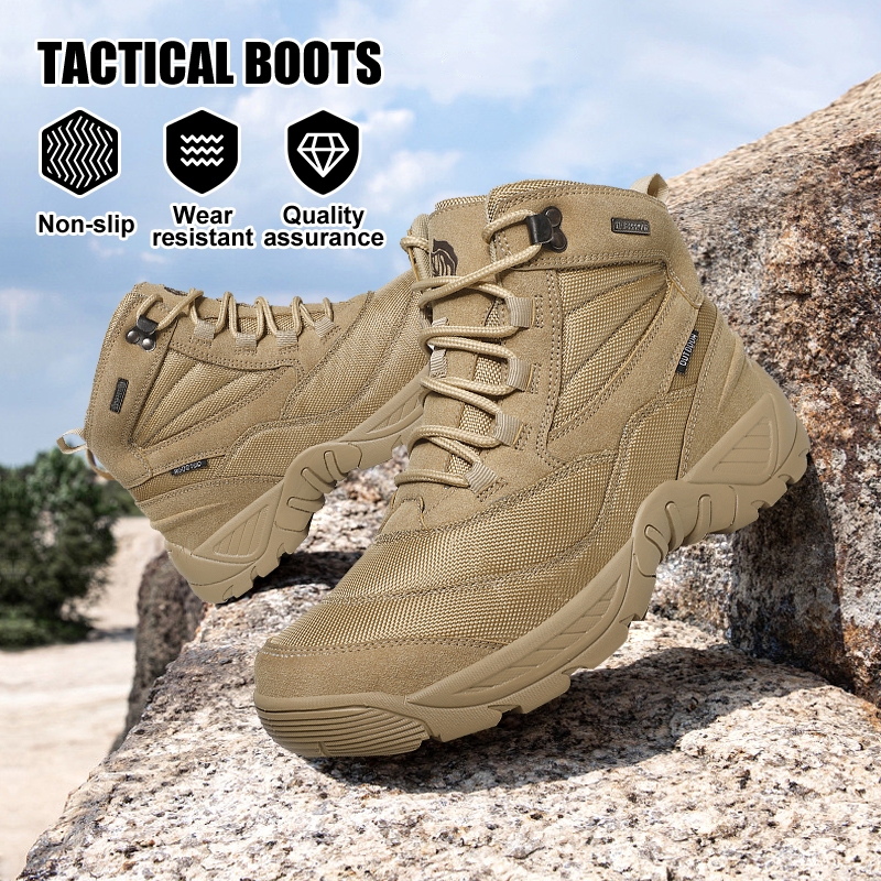 COD Men's Low cut Work Boots Outdoor Durable Fashion Boots Waterproof