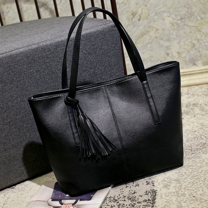 big bag shoulder bag large 2081 capacity PU leather texture shoulder