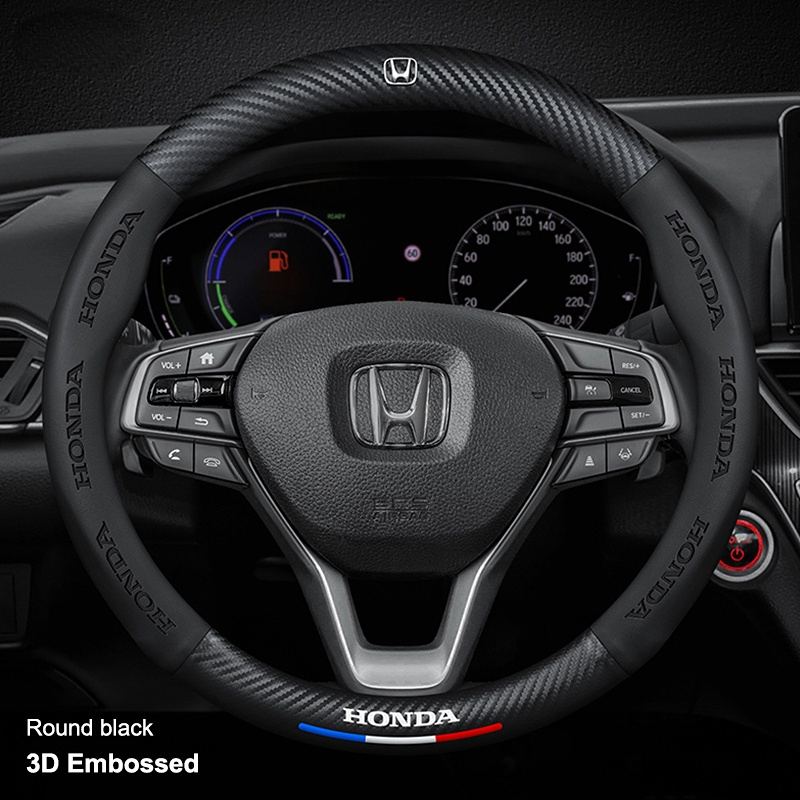 Honda Steering Wheel Cover Carbon Fiber Leather Steering Wheel Cover ...