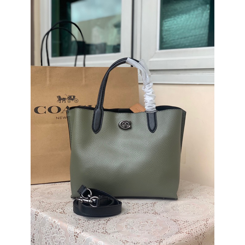 Coach willow tote (ARMY GREEN) Shopee Philippines