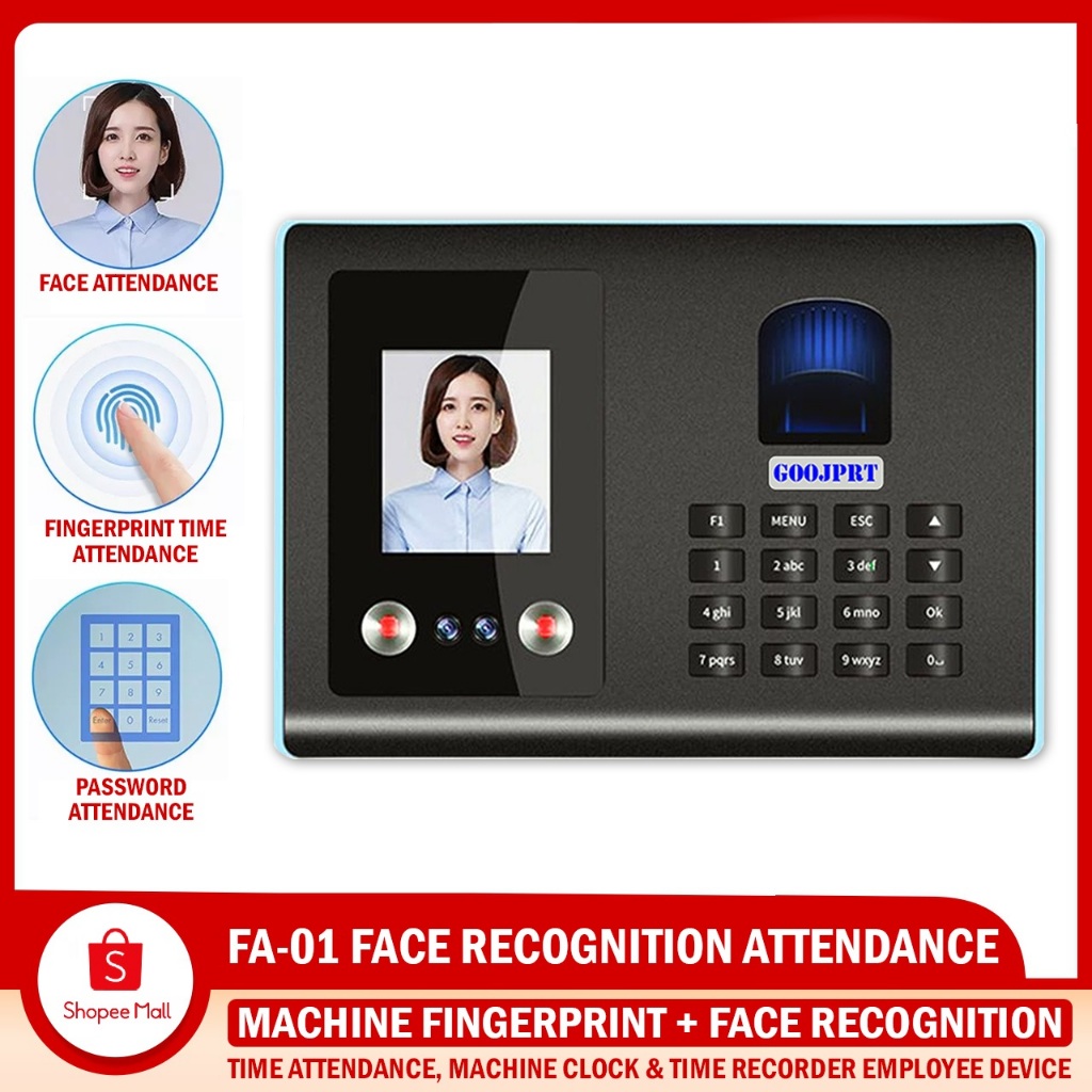 GOOJPRT FA-01H Face Recognition Attendance Machine Fingerprint + Face ...