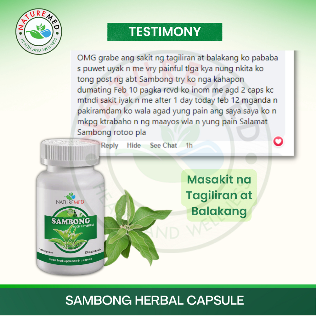 2 BOTTLES NATUREMED SAMBONG CAPSULE | 100 Capsules | Shopee Philippines