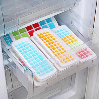 Konco 3 pieces Silicone Ice Cube Mold with Lid Ice Tray 6 grids Ice Maker  Ice Cube Tray Household Refrigerator Ice Box