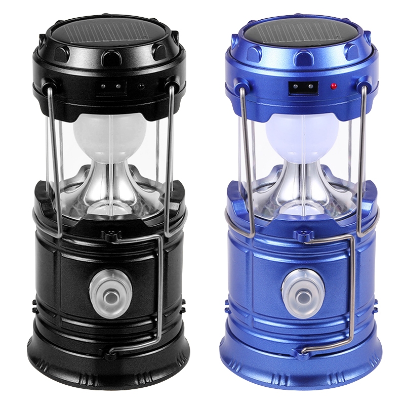 (2PCS) 5800T 6 LED Solar Camping Lamp Rechargeable Lantern Shopee