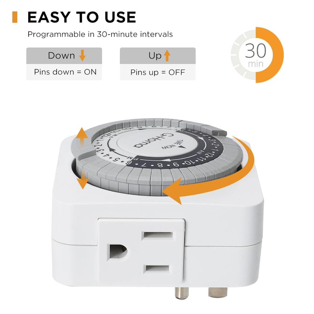 ALLAN Indoor Mini 24 Hour Mechanical Outlet Timer ( 1PC ) | Shopee ...
